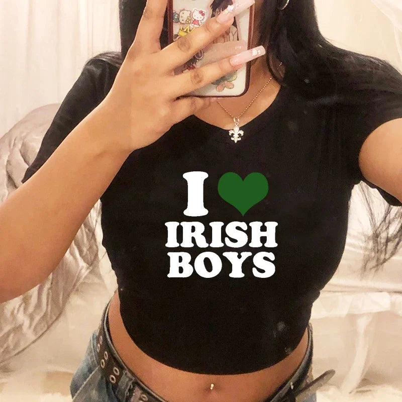 I Love Irish Boys Crop Top