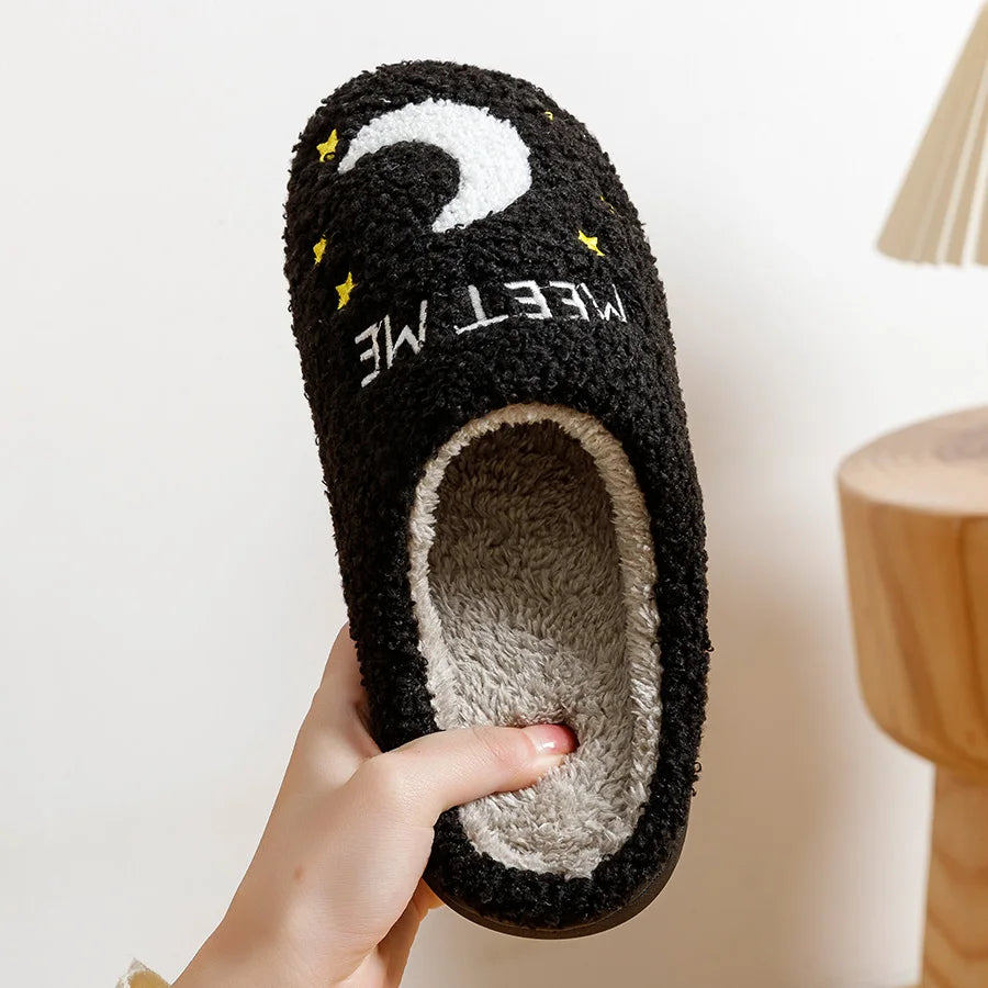 Meet Me At Midnight Black Slippers