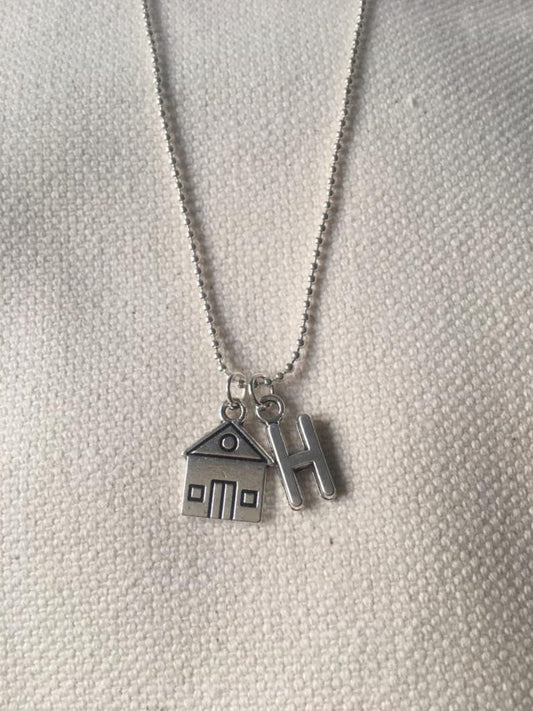 House with Initial Necklace